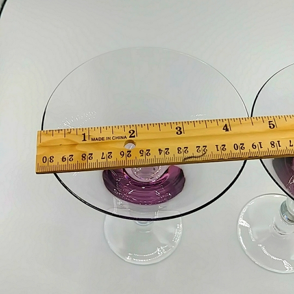 🍇HP! 2 Purple Martini Glasses with beaded stems. - Picture 6 of 8